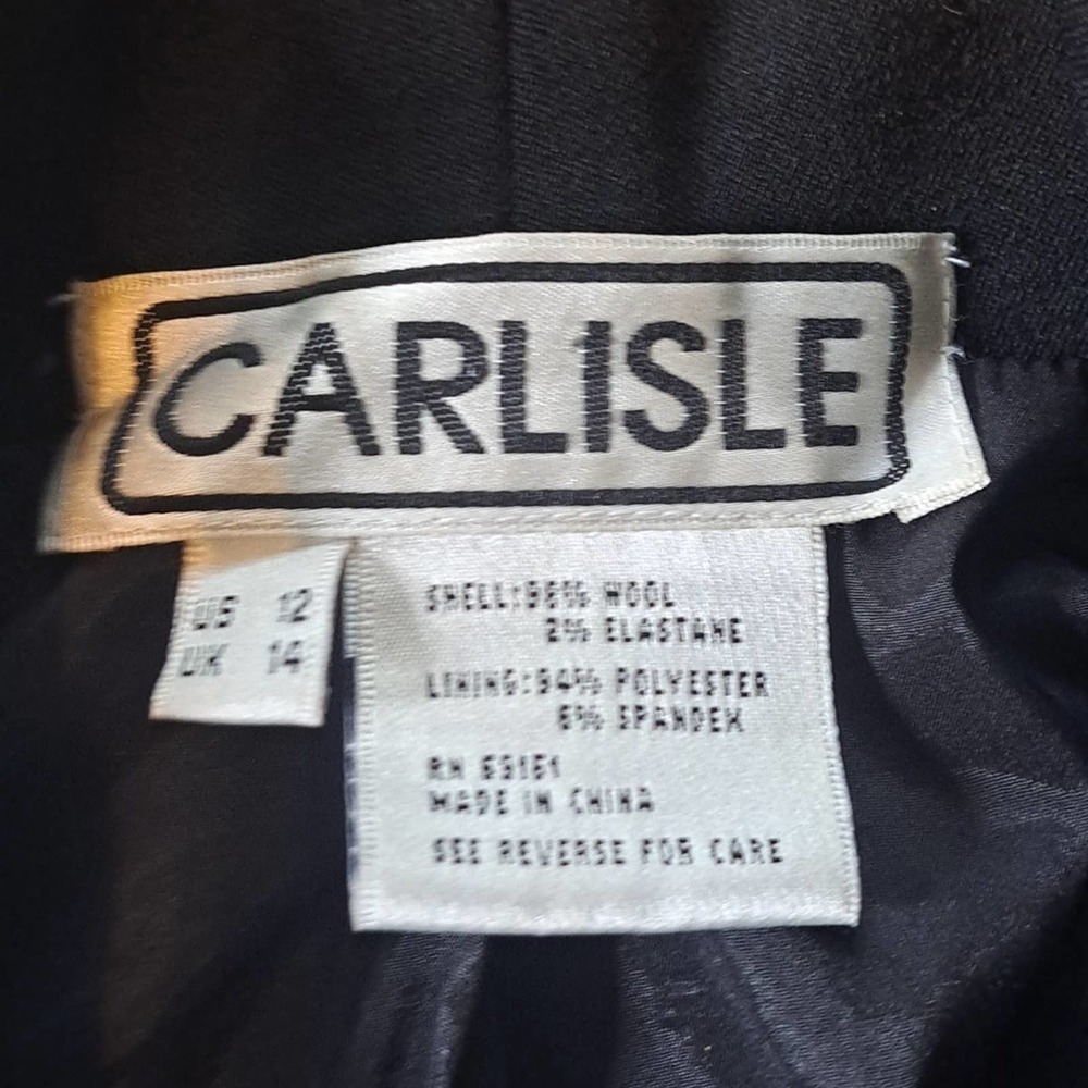 Carlisle black double-breasted wool  jacket 12 - Picture 3 of 5